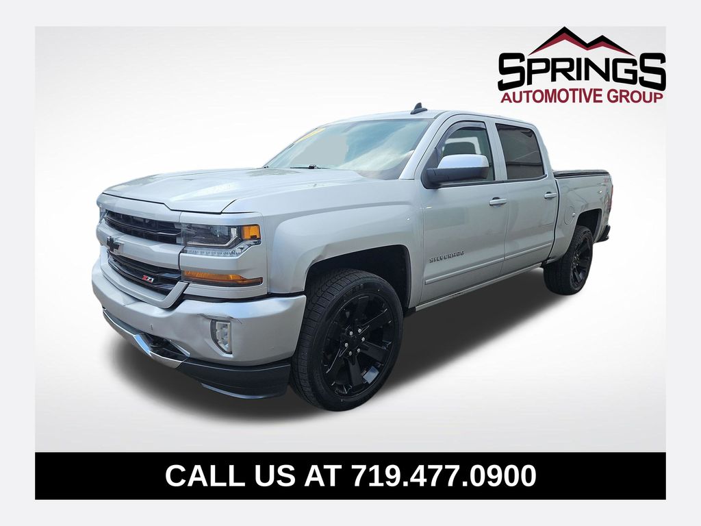 Silver Ice Metallic 2017 Chevrolet Silverado 1500 Pickup Truck Four-Wheel Drive 6-Speed Automatic Overdrive