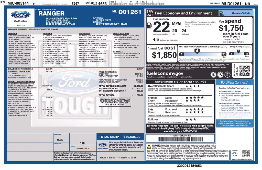 Used 2021 White Ford XLT image 4
