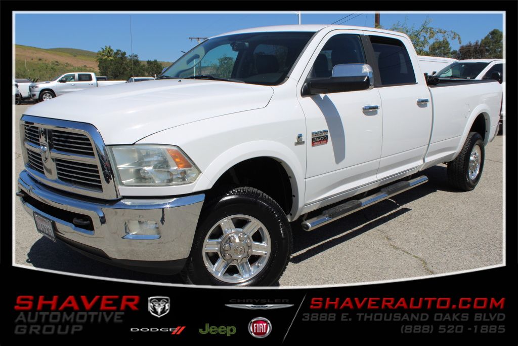 Bright White Clearcoat 2012 RAM 3500 Laramie Longhorn Crew Cab 8 ft. Bed 4WD Pickup Truck Four-Wheel Drive 6-Speed Automatic