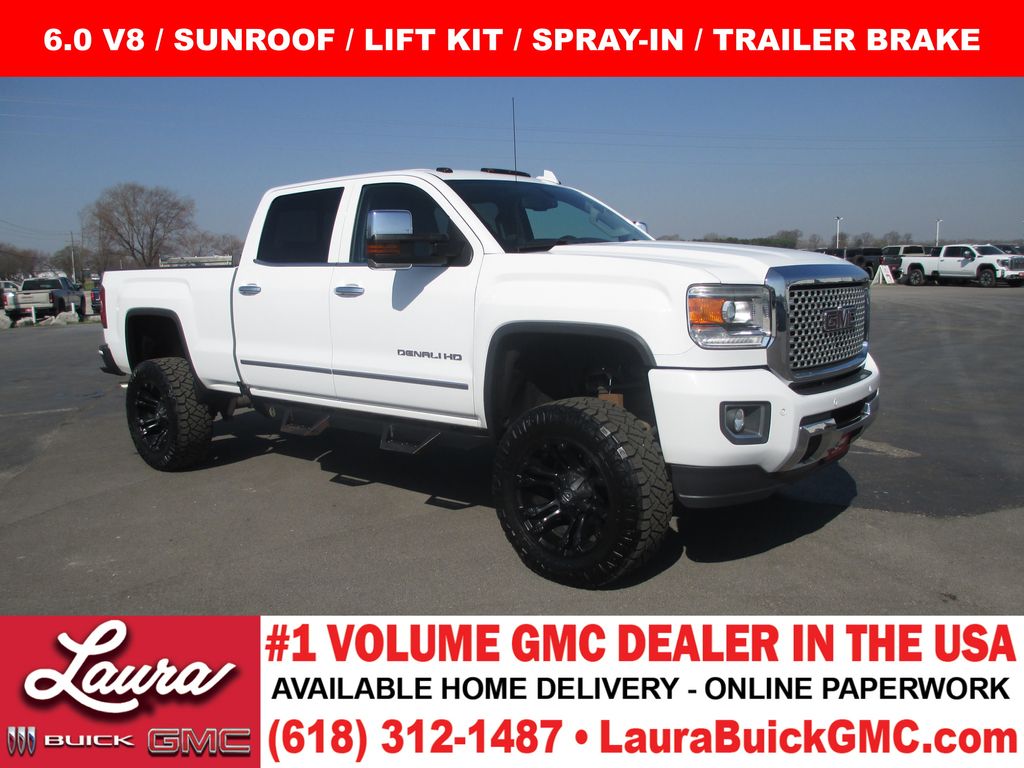 Summit White 2016 GMC Sierra 2500HD Denali Crew Cab SB 4WD Pickup Truck Four-Wheel Drive 6-Speed Automatic Overdrive