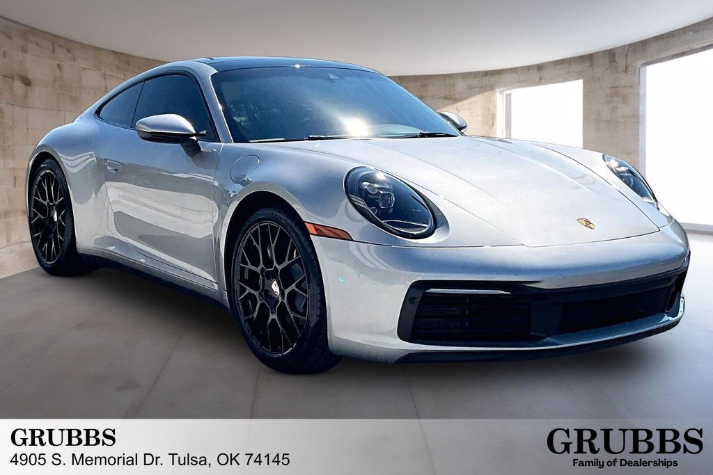 Gray 2021 Porsche 911 Coupe Rear-Wheel Drive 8-Speed Automatic