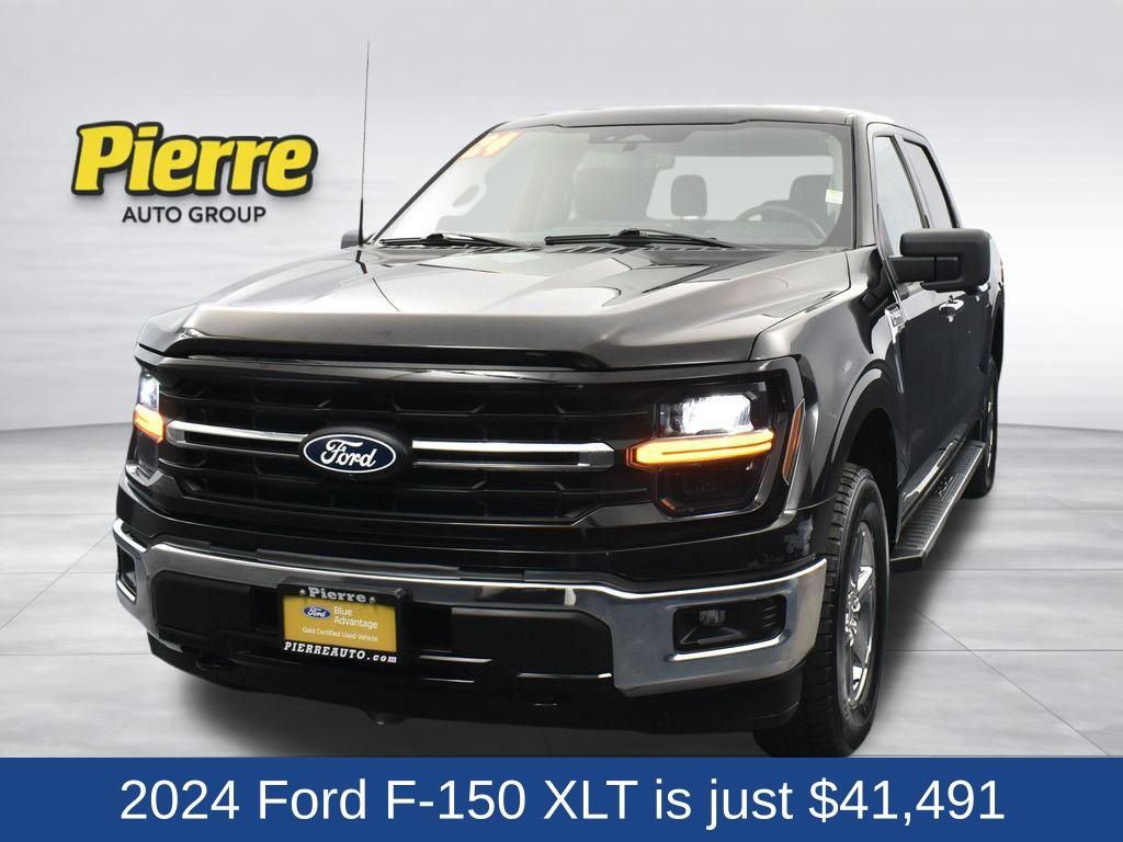 Black Metallic 2024 Ford F-150 XLT SuperCrew 4WD Pickup Truck Four-Wheel Drive Automatic