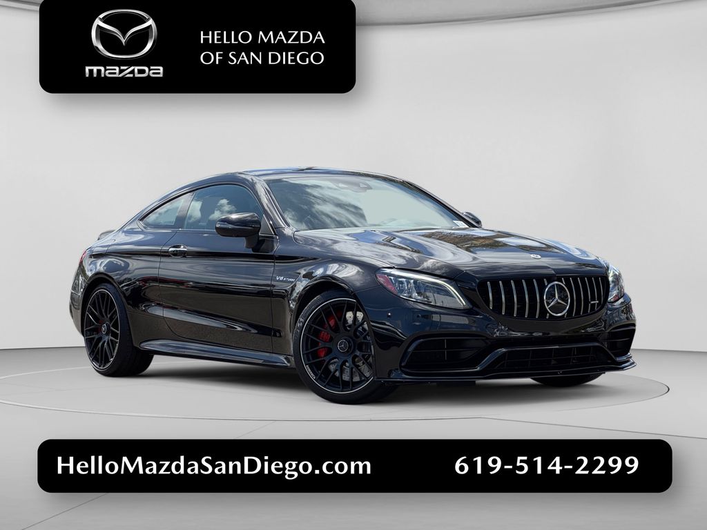 Obsidian Black Metallic 2021 Mercedes-Benz C-Class Coupe Rear-Wheel Drive 9-Speed Automatic