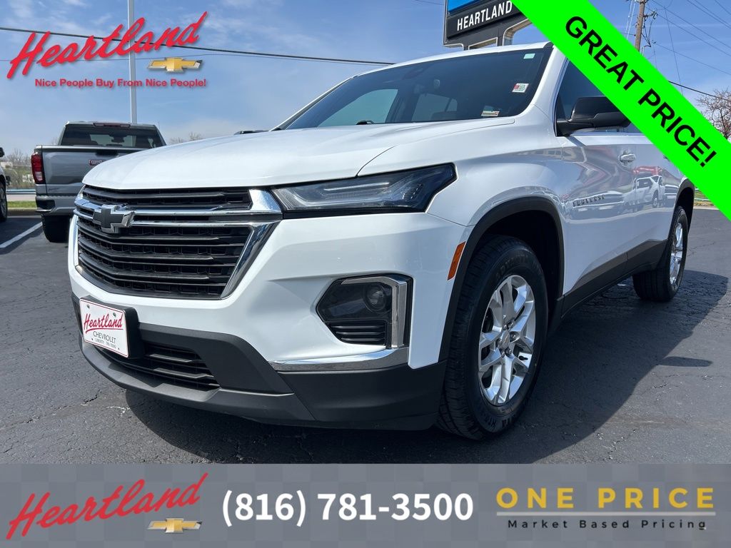 Summit White 2023 Chevrolet Traverse LS FWD SUV / Crossover Front-Wheel Drive 9-Speed Automatic