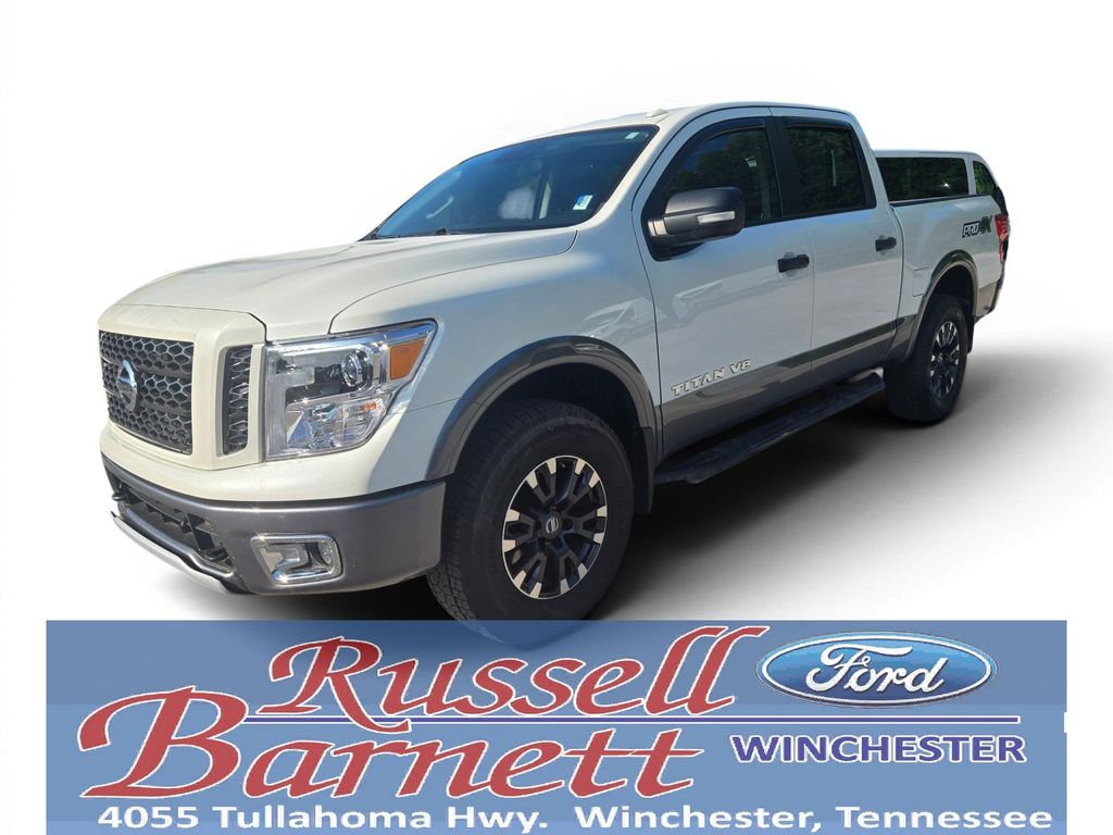 Pearl White Metallic 2018 Nissan Titan Pickup Truck Four-Wheel Drive 7-Speed Automatic