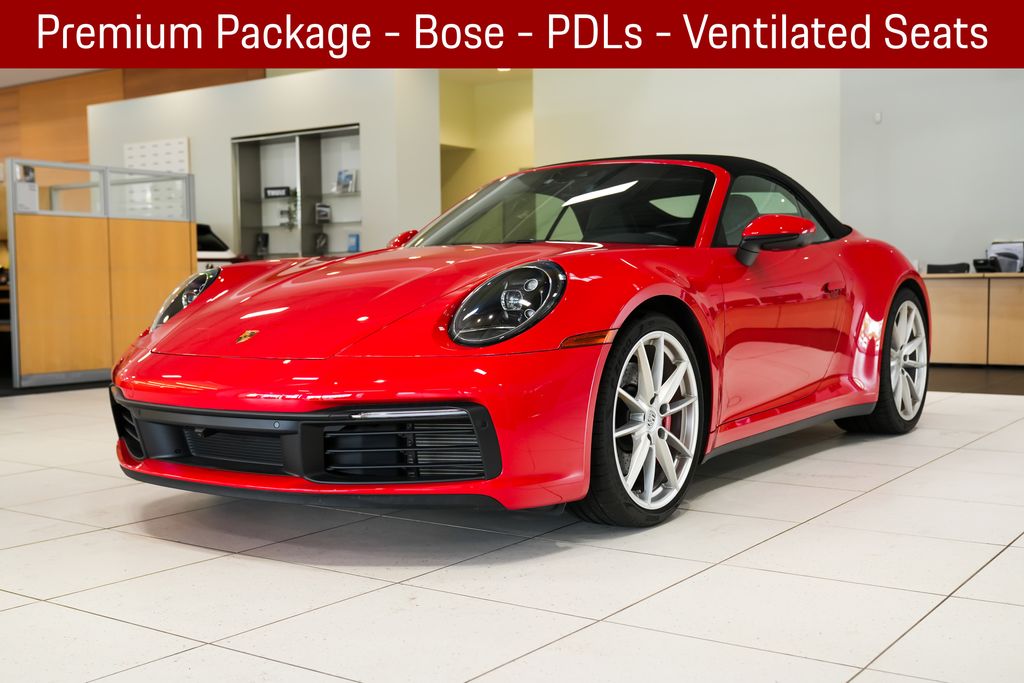 Guards Red 2024 Porsche 911 Convertible Rear-Wheel Drive 8-Speed Automatic