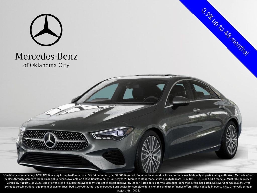 Gray (Mountain Grey Metallic) 2026 Mercedes-Benz CLA Coupe All-Wheel Drive 8-Speed Dual Clutch