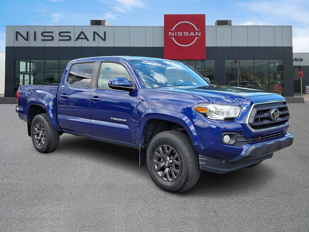 Blue Crush Metallic 2022 Toyota Tacoma SR5 V6 Double Cab 4WD Pickup Truck Four-Wheel Drive 6-Speed Automatic