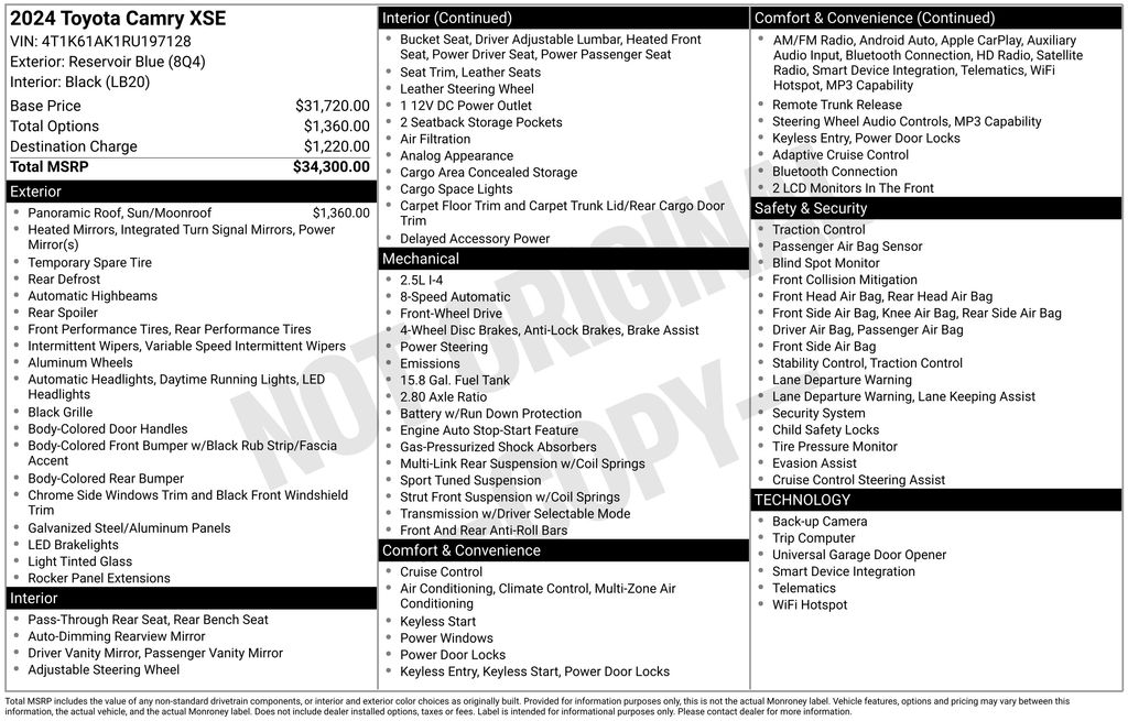 Used Car 2024 Toyota Camry  Xse For Sale Under $30,000 In Austin, Texas