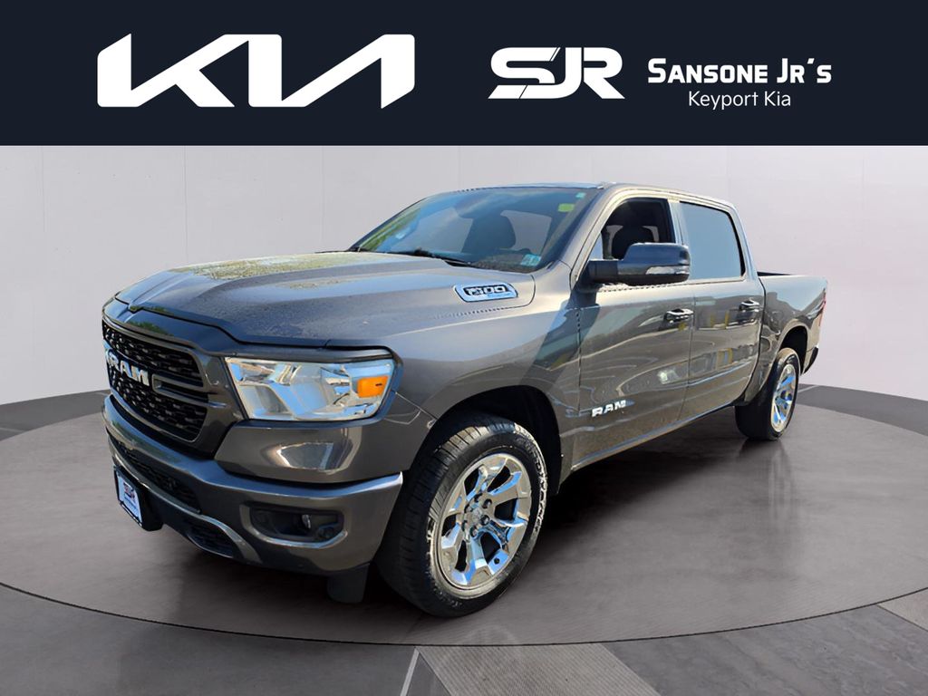 Gray (Granite Crystal Metallic Clearcoat) 2022 RAM 1500 Pickup Truck Four-Wheel Drive 8-Speed Automatic