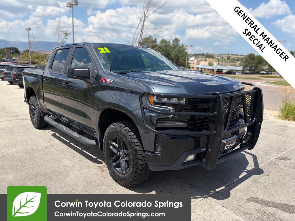 Shadow Gray Metallic 2021 Chevrolet Silverado 1500 Pickup Truck Four-Wheel Drive Automatic