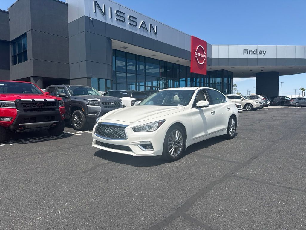Majestic White 2024 INFINITI Q50 Sedan Rear-Wheel Drive 7-Speed Automatic Overdrive