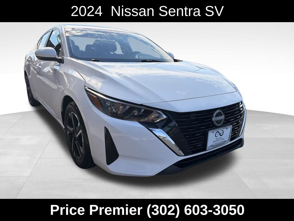 White (Fresh Powder) 2024 Nissan Sentra Sedan Front-Wheel Drive Continuously Variable Transmission