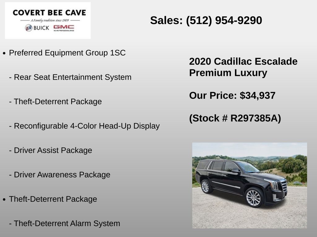 Used Car 2020 Cadillac Escalade  Premium Luxury For Sale Under $35,000 In Austin, Texas