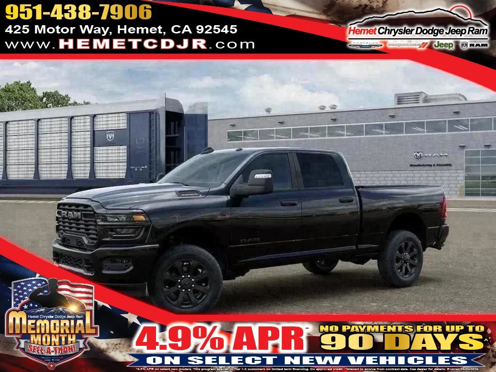 Diamond Black Crystal Pearlcoat 2026 RAM 2500 Big Horn Crew Cab 4WD Pickup Truck Four-Wheel Drive 8-Speed Automatic