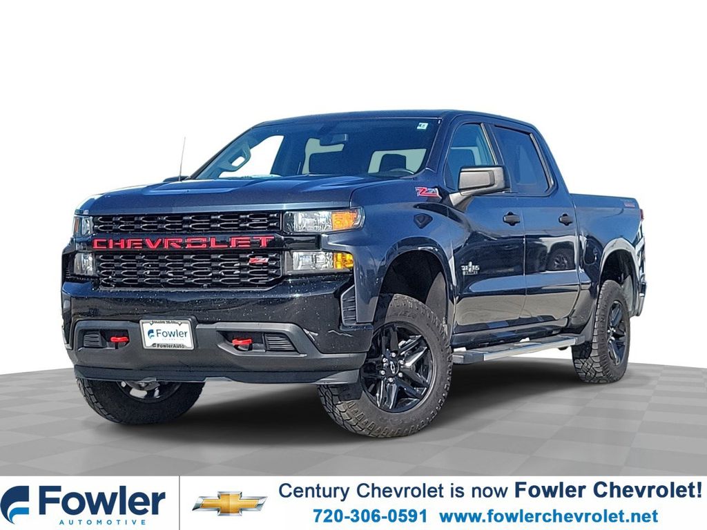 Shadow Gray Metallic 2019 Chevrolet Silverado 1500 Custom Trail Boss Crew Cab 4WD Pickup Truck Four-Wheel Drive 6-Speed Automatic Overdrive