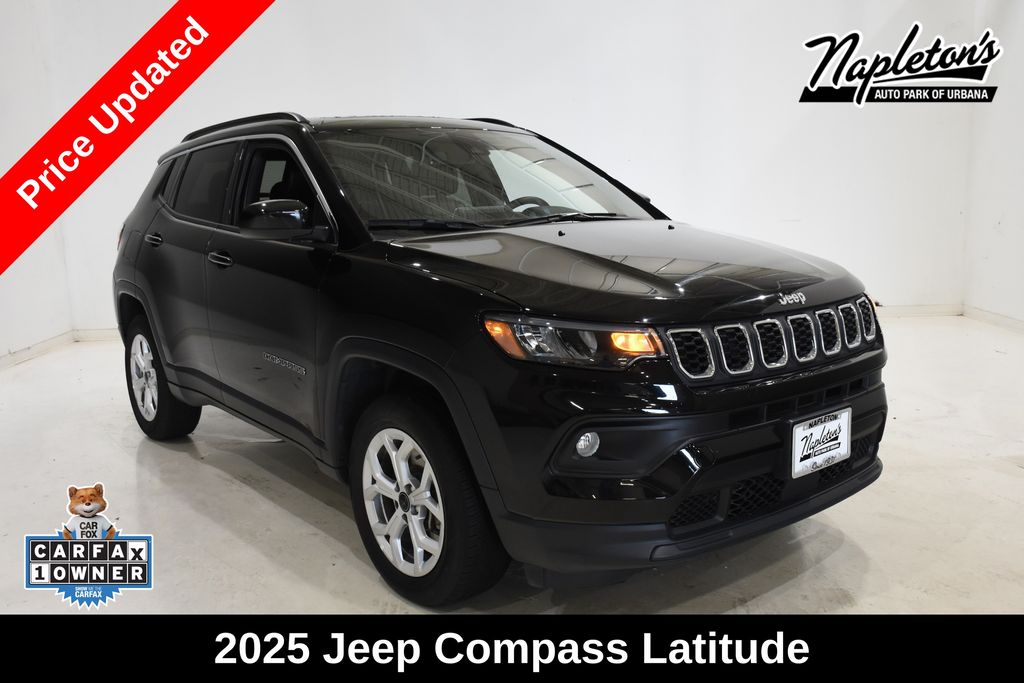 Diamond Black Crystal Pearlcoat 2025 Jeep Compass SUV / Crossover Four-Wheel Drive 8-Speed Automatic