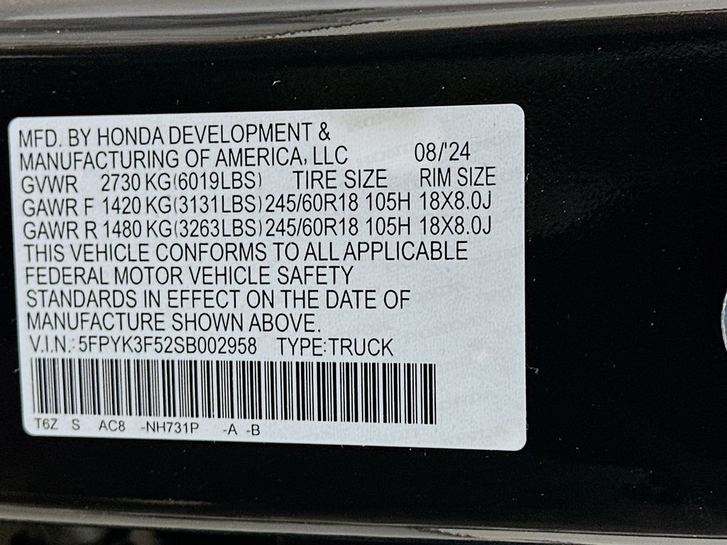 2025 Honda Ridgeline RTL 23