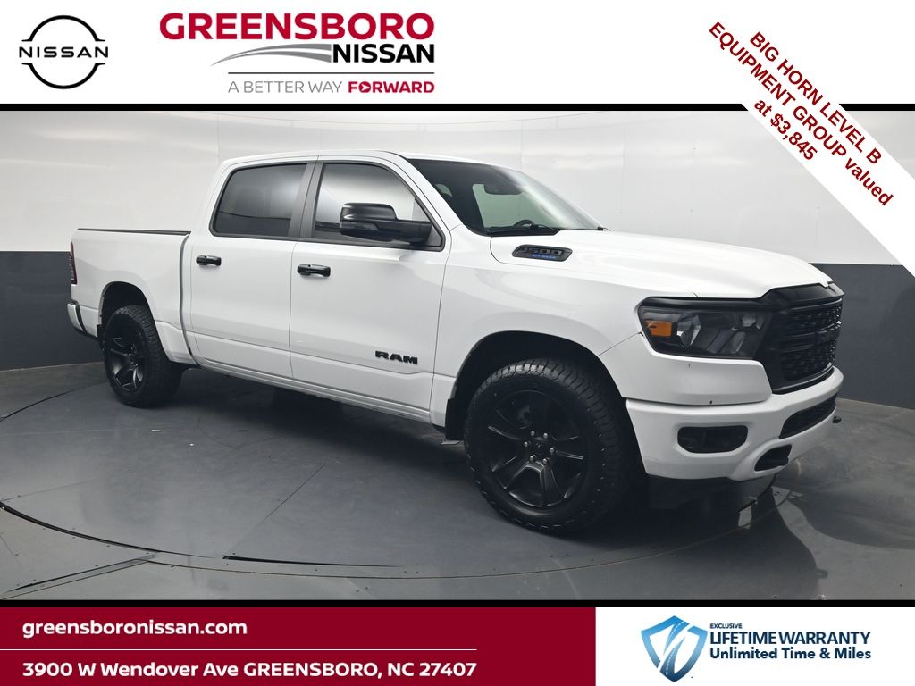 Bright White Clearcoat 2024 RAM 1500 Pickup Truck Four-Wheel Drive 8-Speed Automatic