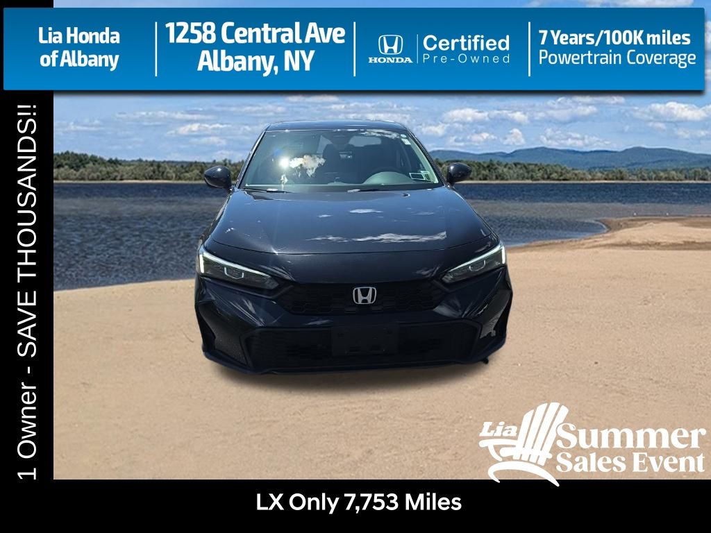 Crystal Black Pearl 2025 Honda Civic LX FWD Sedan Front-Wheel Drive Continuously Variable Transmission