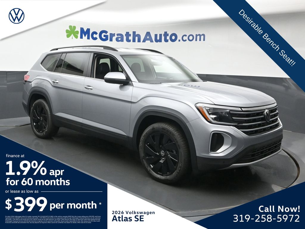 Silver Mist Metallic 2026 Volkswagen Atlas SUV / Crossover All-Wheel Drive 8-Speed Automatic