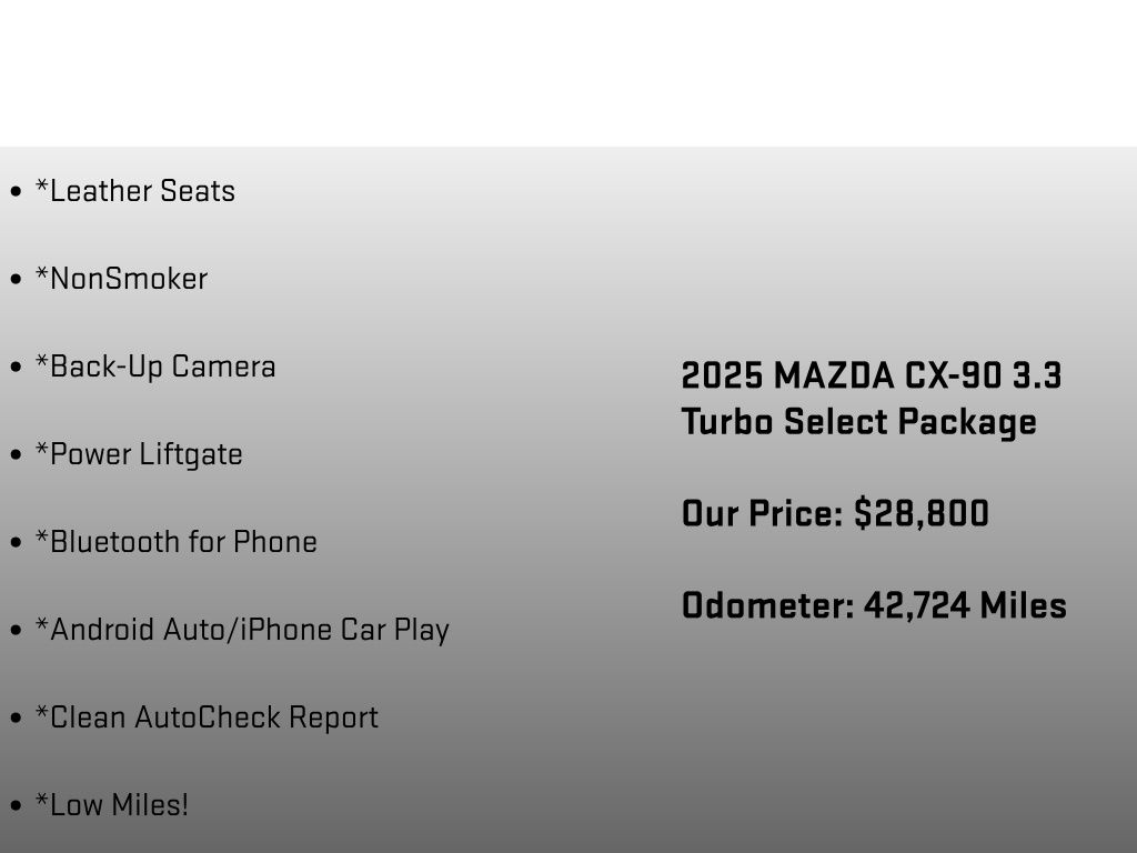 2025 Mazda CX-90 3.3 Turbo Select White at South Hills Kia