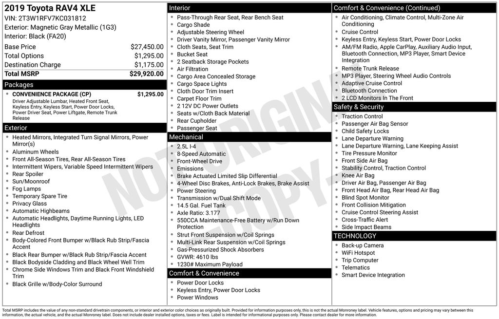 Used Car 2019 Toyota Rav4  Xle For Sale Under $15,000 In Austin, Texas