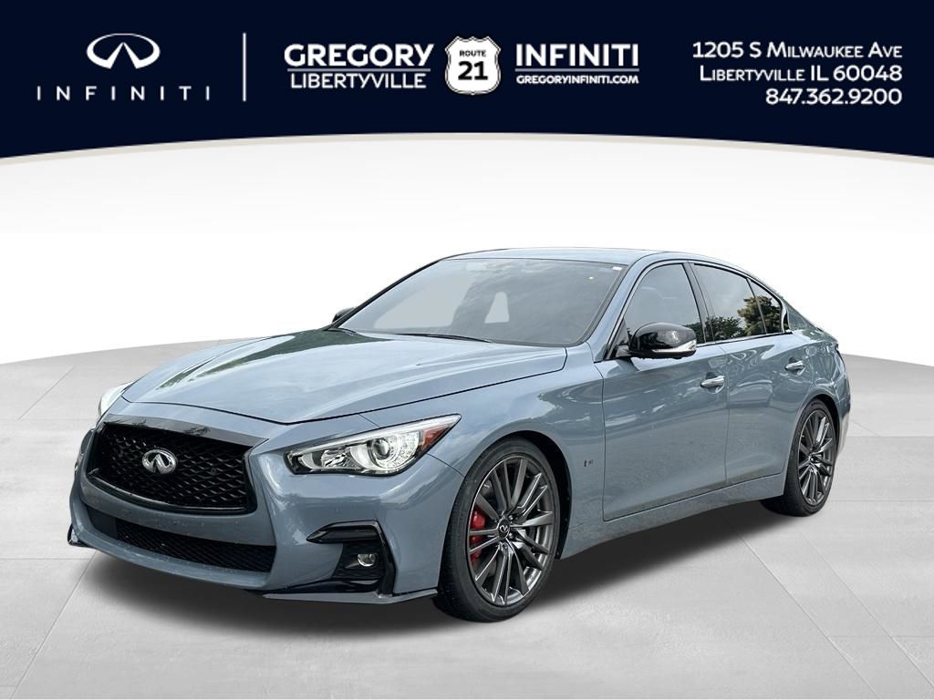 Gray 2021 INFINITI Q50 Red Sport 400 AWD Sedan All-Wheel Drive 7-Speed Automatic Overdrive