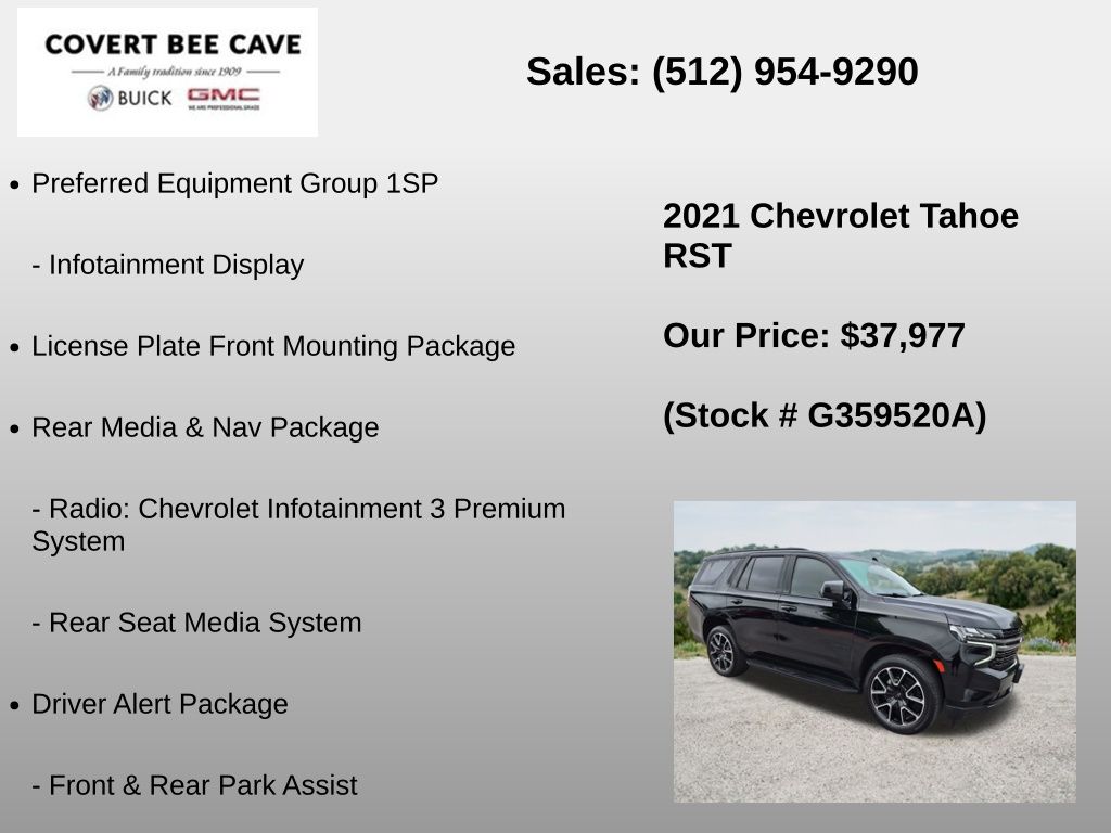 Used Car 2021 Chevrolet Tahoe  Rst For Sale Under $40,000 In Austin, Texas