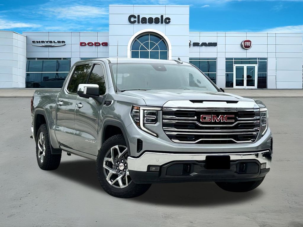 Sterling Metallic 2024 GMC Sierra 1500 SLT Crew Cab 4WD Pickup Truck Four-Wheel Drive Automatic