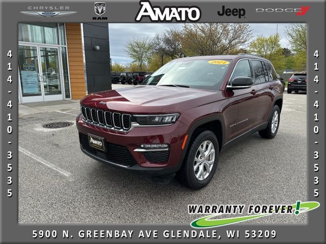 Velvet Red Pearlcoat 2024 Jeep Grand Cherokee SUV / Crossover Four-Wheel Drive 8-Speed Automatic