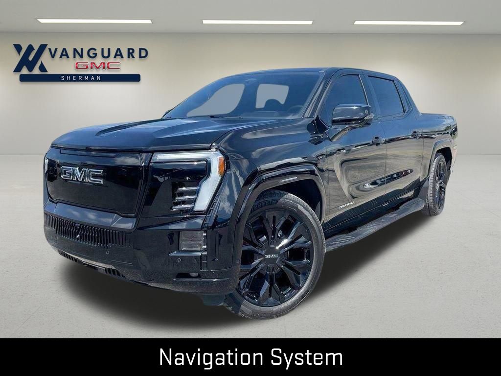 Onyx Black 2025 GMC Sierra EV Denali Crew Cab (Max Range) e4WD Pickup Truck All-Wheel Drive 1-Speed Automatic