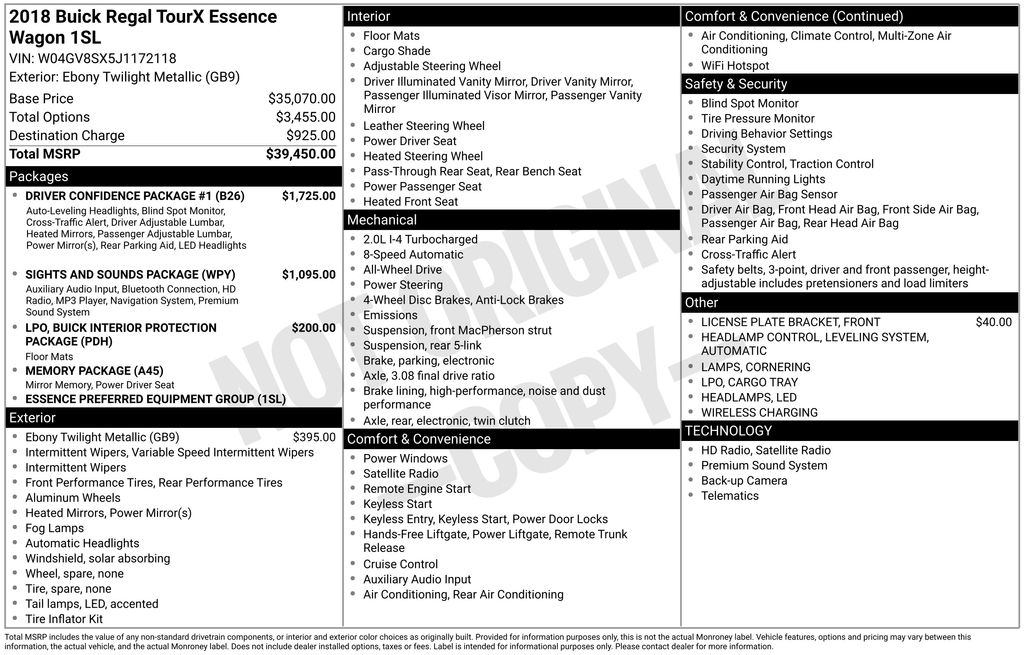 used 2018 Buick Regal TourX car, priced at $19,600