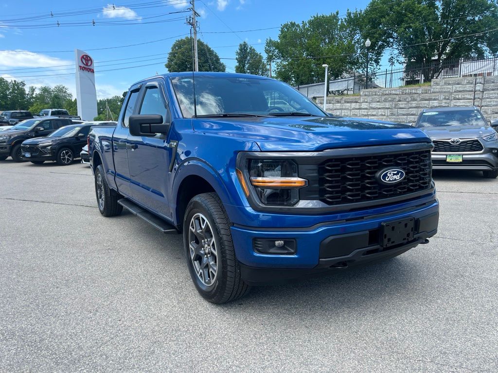 Blue Metallic 2024 Ford F-150 STX SuperCab LB 4WD Pickup Truck Four-Wheel Drive Automatic