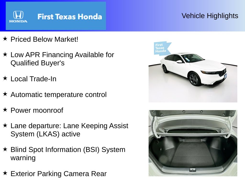 Used Car 2025 Honda Accord Hybrid  Ex-l For Sale Under $35,000 In Austin, Texas
