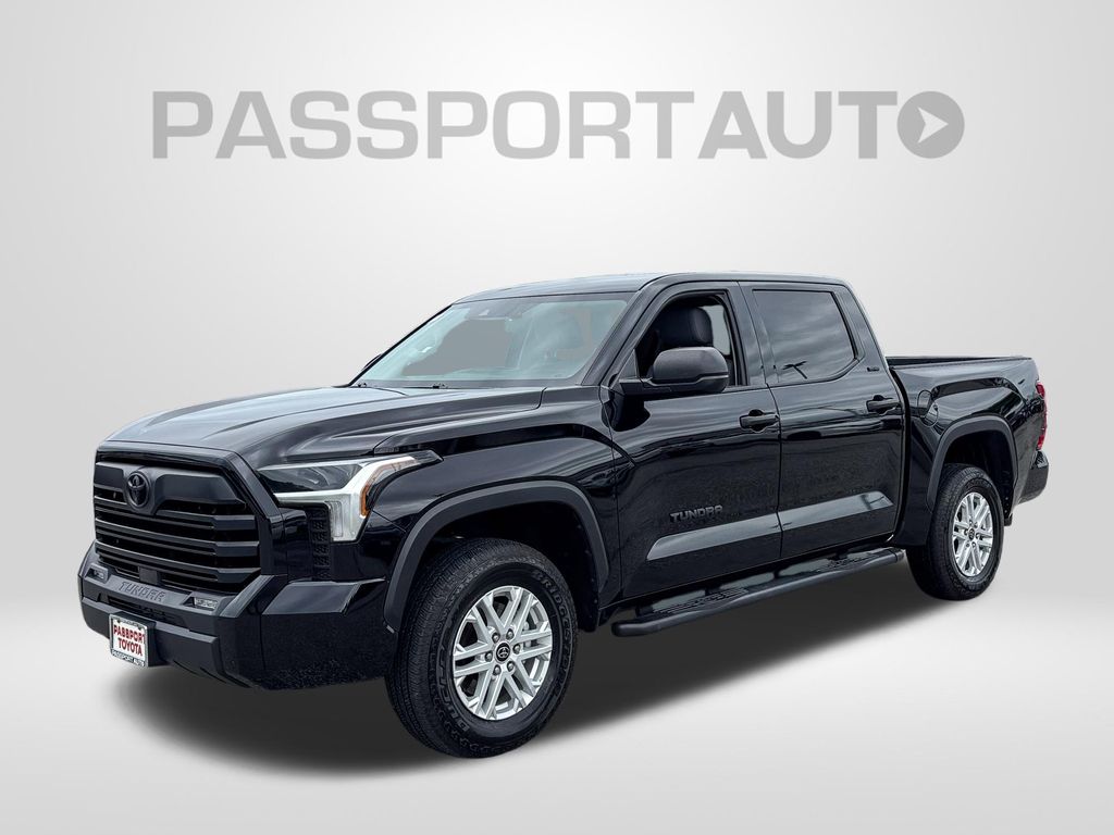 Midnight Black Metallic 2024 Toyota Tundra SR5 CrewMax Cab 4WD Pickup Truck Four-Wheel Drive Automatic