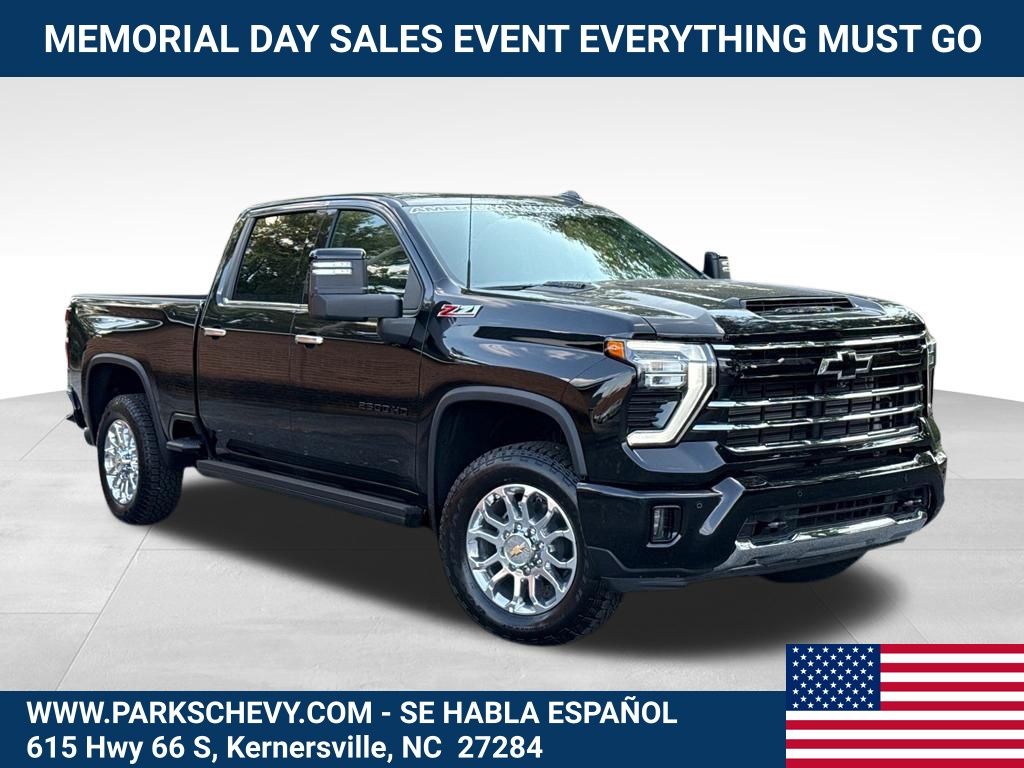 Black 2025 Chevrolet Silverado 2500HD LTZ Crew Cab 4WD Pickup Truck Four-Wheel Drive 10-Speed Automatic