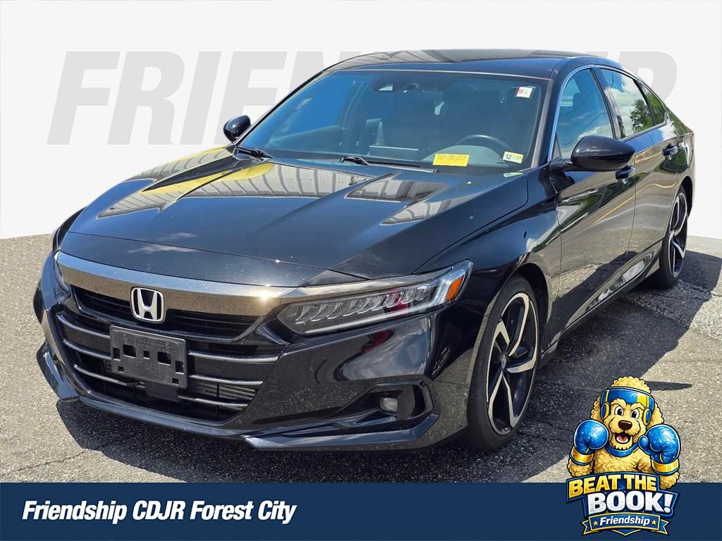 Black 2021 Honda Accord Sport FWD Sedan Front-Wheel Drive Continuously Variable Transmission