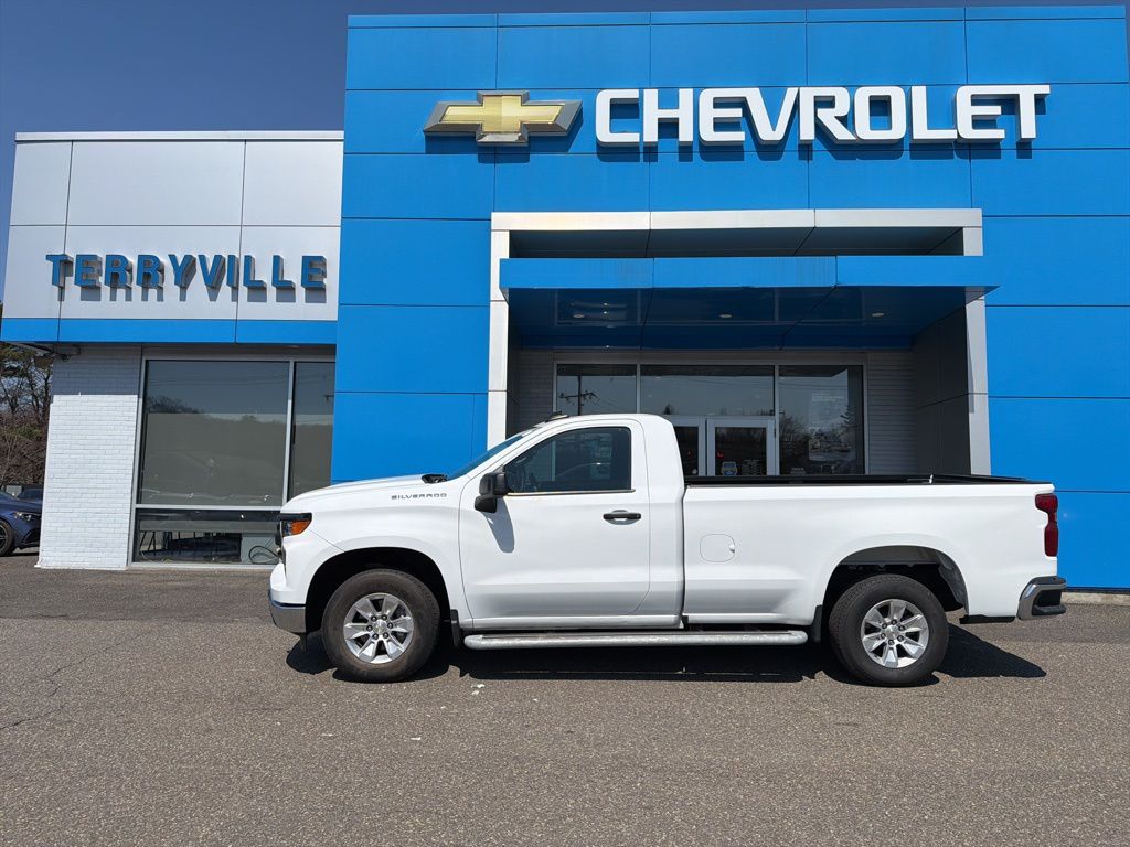 Summit White 2025 Chevrolet Silverado 1500 Work Truck Regular Cab LB RWD Pickup Truck 4X2 Automatic