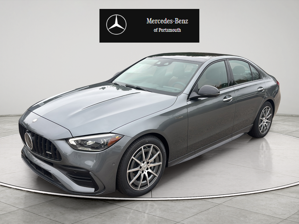 Gray (Selenite Grey Metallic) 2026 Mercedes-Benz C-Class Sedan All-Wheel Drive 9-Speed Automatic