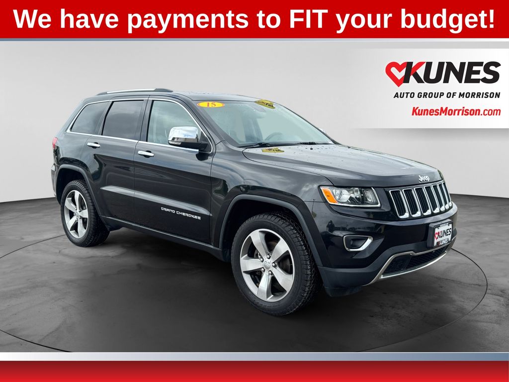 Brilliant Black Crystal Pearlcoat 2015 Jeep Grand Cherokee SUV / Crossover Four-Wheel Drive 8-Speed Automatic