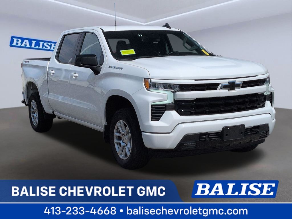 Summit White 2026 Chevrolet Silverado 1500 RST Crew Cab 4WD Pickup Truck Four-Wheel Drive Automatic