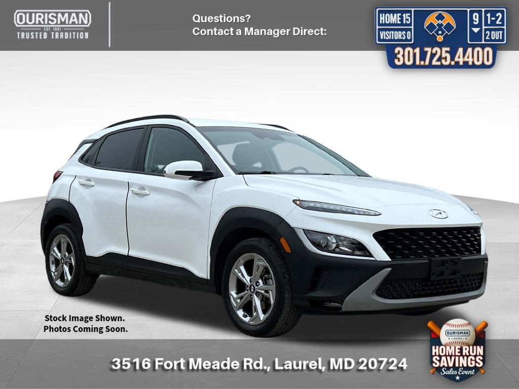 Lunar White 2023 Hyundai Kona SEL FWD SUV / Crossover Front-Wheel Drive Continuously Variable Transmission