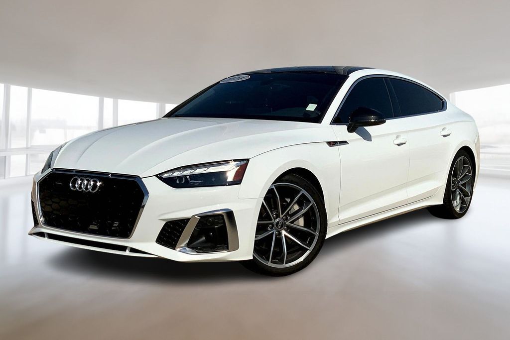 Glacier White 2024 Audi A5 Sportback quattro Premium Plus S Line 45 TFSI AWD Sedan All-Wheel Drive 7-Speed Automatic