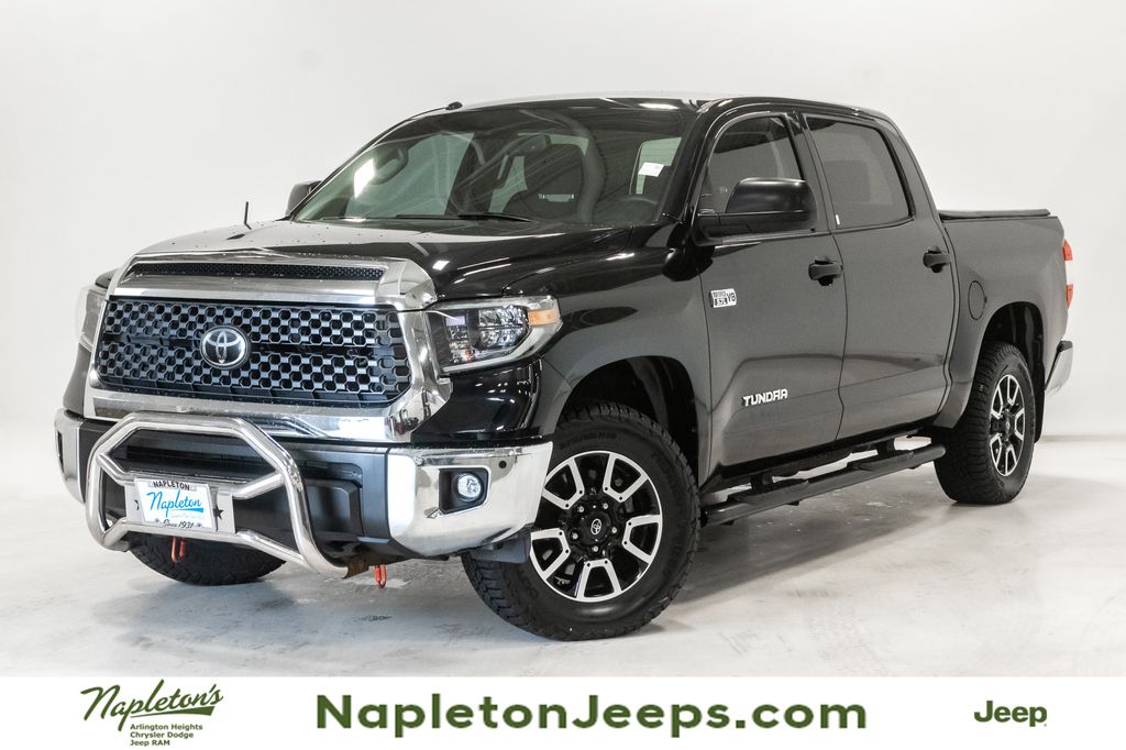 Midnight Black Metallic 2019 Toyota Tundra SR5 CrewMax 5.7L 4WD Pickup Truck Four-Wheel Drive 6-Speed Automatic