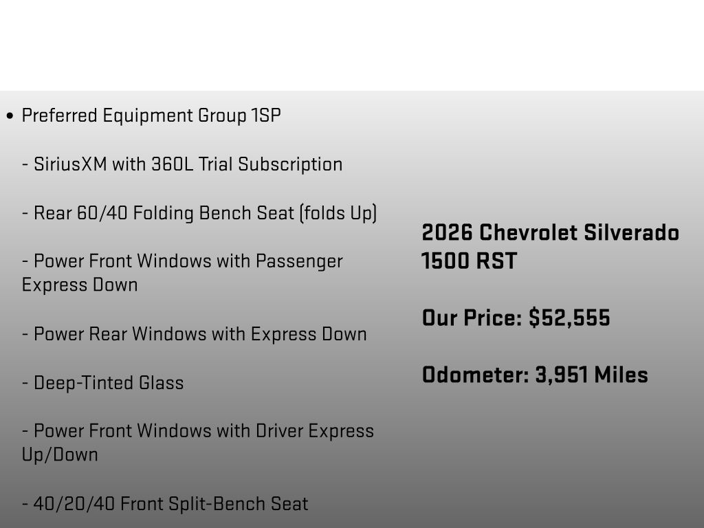 2026 Chevrolet Silverado 1500 RST Gray at Klick Lewis Buick Chevrolet