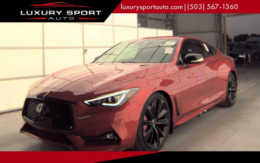 Dynamic Sunstone Red 2021 INFINITI Q60 Coupe Rear-Wheel Drive 7-Speed Automatic