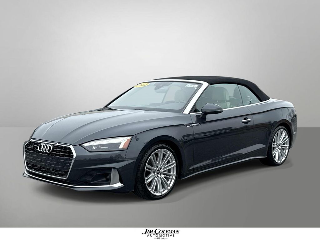 Manhattan Gray Metallic/Black Roof 2022 Audi A5 quattro Premium Plus 45 TFSI Convertible AWD Convertible All-Wheel Drive 7-Speed Automatic