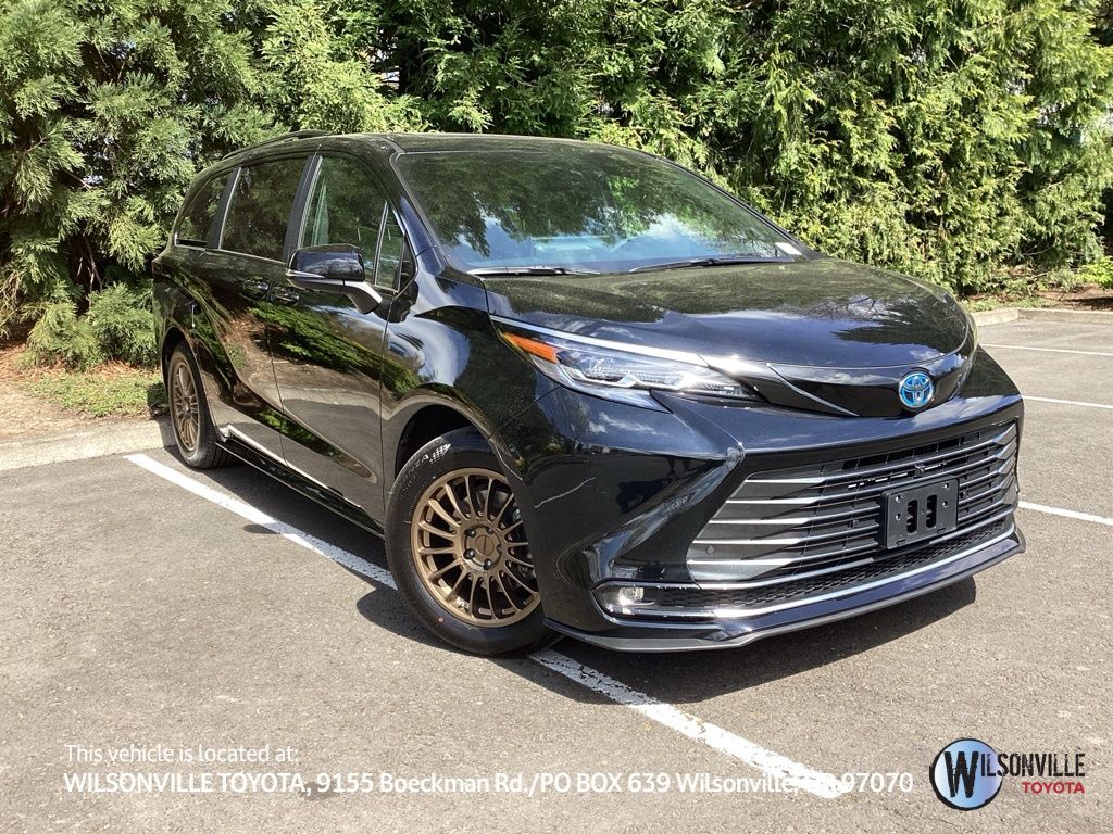 Midnight Black Metallic 2025 Toyota Sienna Platinum 7-Passenger AWD Minivan All-Wheel Drive Continuously Variable Transmission