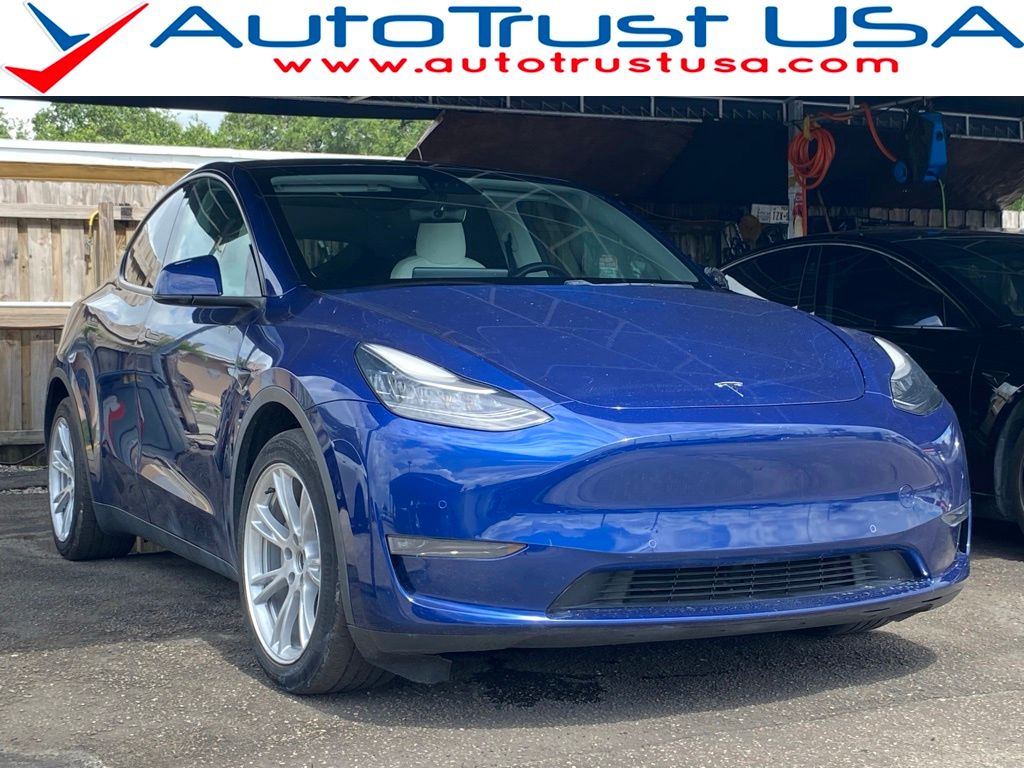 Deep Blue Metallic 2021 Tesla Model Y SUV / Crossover All-Wheel Drive 1-Speed Automatic